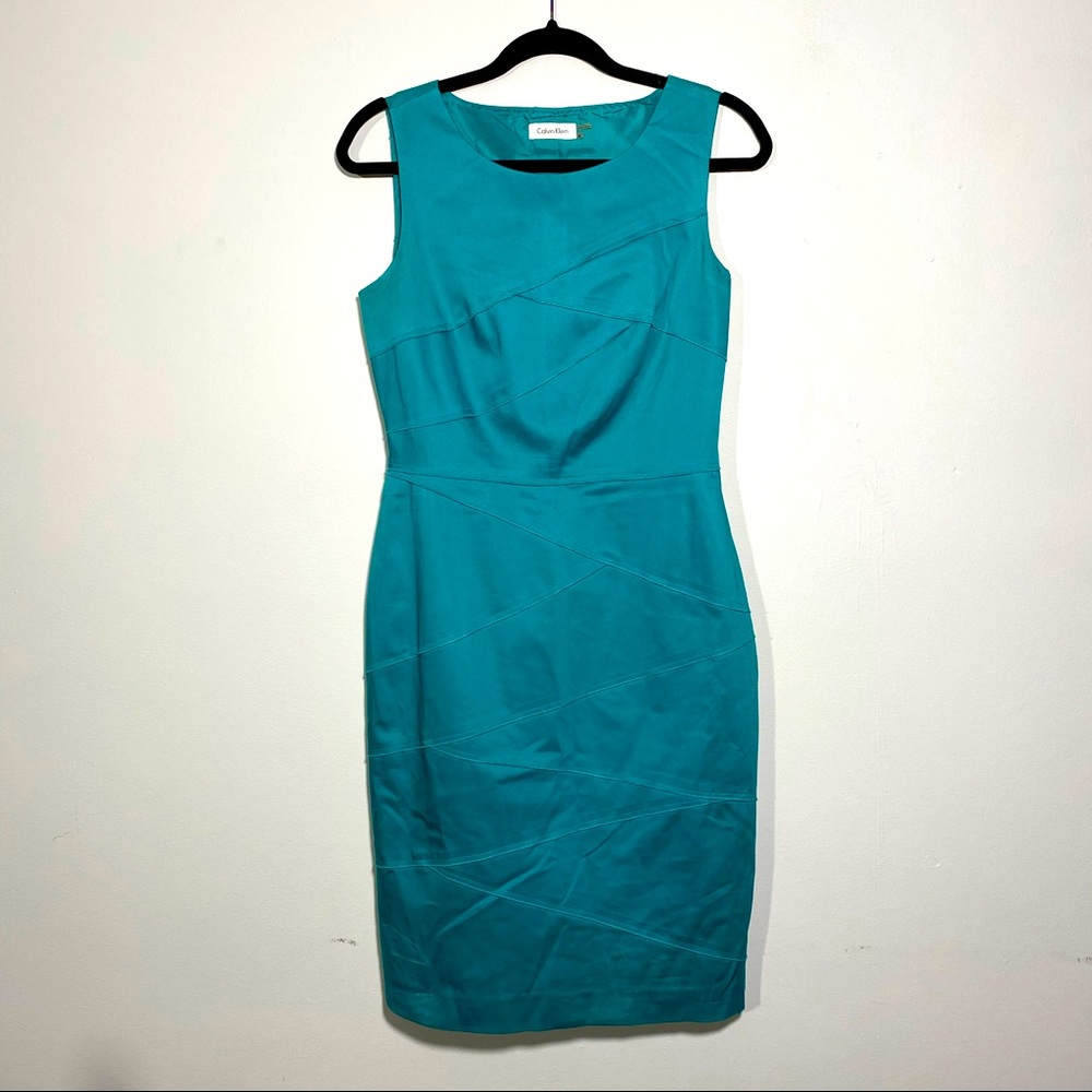 Calvin Klein Teal Bandage Sheath Dress
